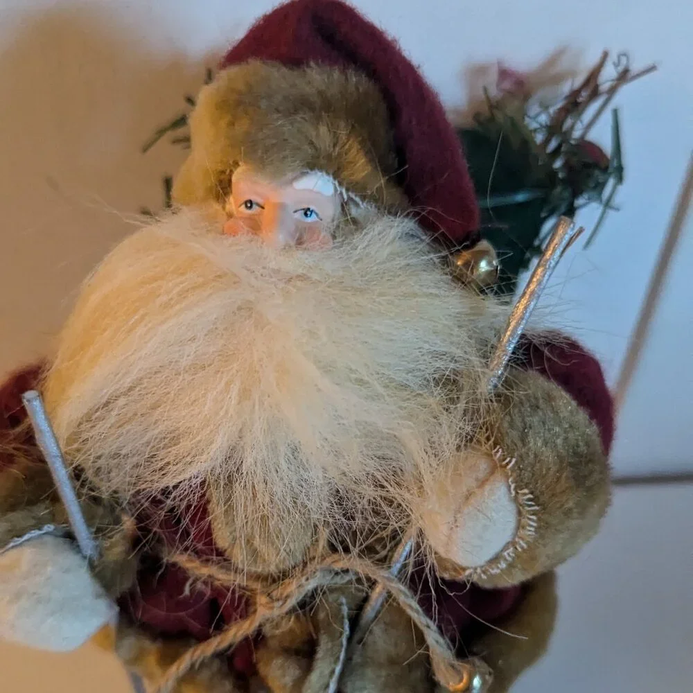 Vintage Skiing Santa Claus Kurt S Adler Farmhouse Christmas Holiday Home Decor